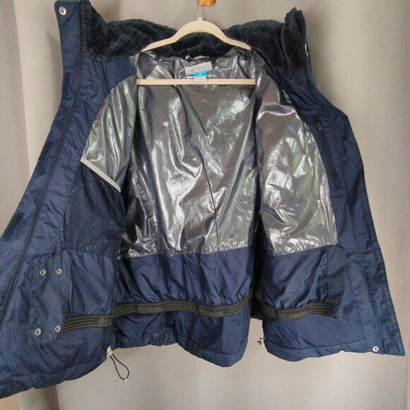 Columbia Puffer Jacket Womens 2X Blue 550 Down Fill Omni Heat Hood - Picture 12 of 13